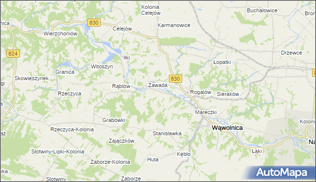 mapa Bartłomiejowice gmina Wąwolnica, Bartłomiejowice gmina Wąwolnica na mapie Targeo