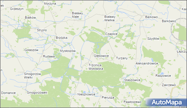 mapa Głębowice gmina Wińsko, Głębowice gmina Wińsko na mapie Targeo
