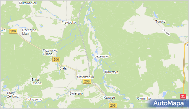 mapa Jeżewsko, Jeżewsko na mapie Targeo