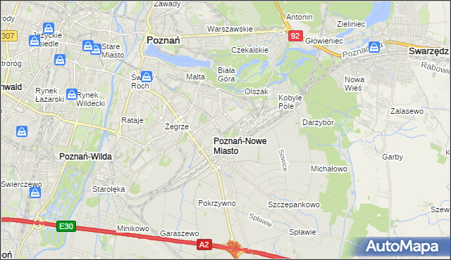 mapa Nowe Miasto gmina Poznań, Nowe Miasto gmina Poznań na mapie Targeo