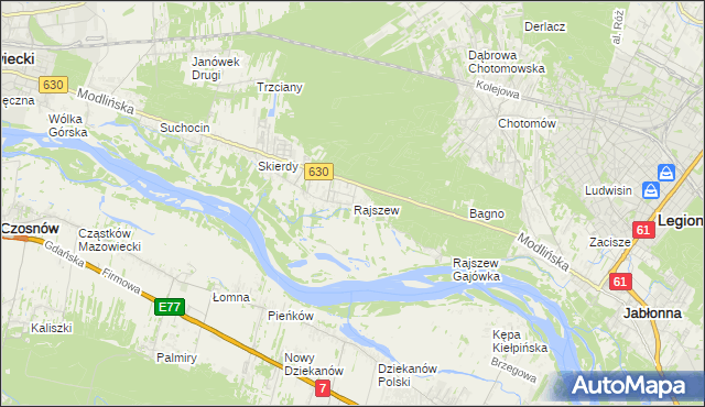 mapa Rajszew, Rajszew na mapie Targeo