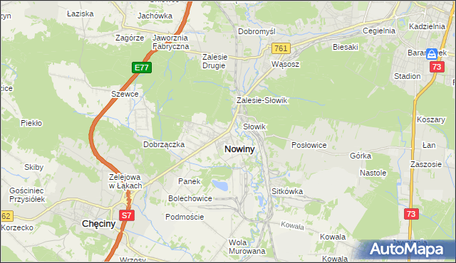 mapa Zagrody gmina Sitkówka-Nowiny, Zagrody gmina Sitkówka-Nowiny na mapie Targeo