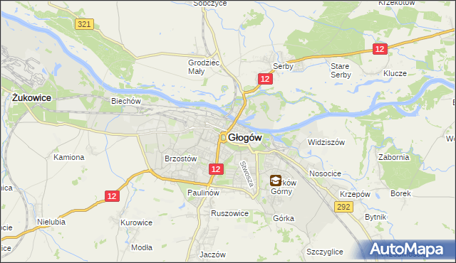 mapa Głogów, Głogów na mapie Targeo