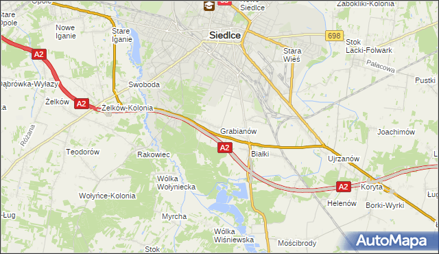 mapa Grabianów, Grabianów na mapie Targeo