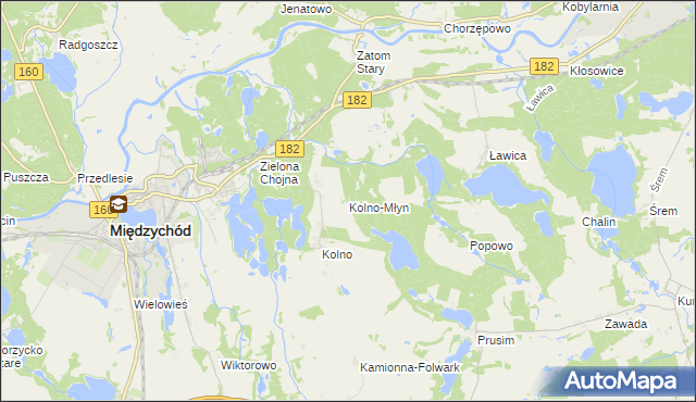 mapa Kolno-Młyn, Kolno-Młyn na mapie Targeo
