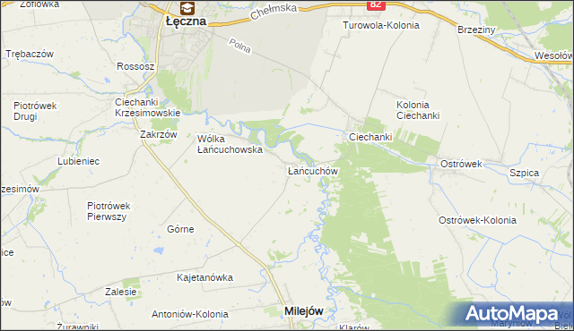 mapa Łańcuchów, Łańcuchów na mapie Targeo