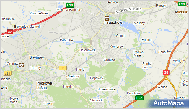 mapa Nowa Wieś gmina Michałowice, Nowa Wieś gmina Michałowice na mapie Targeo