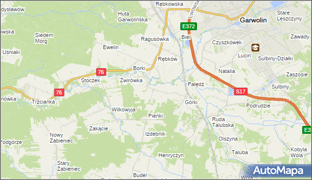 mapa Parcele-Rębków, Parcele-Rębków na mapie Targeo