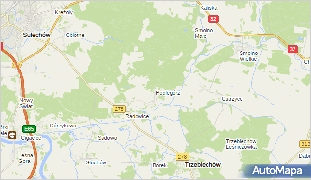 mapa Podlegórz, Podlegórz na mapie Targeo