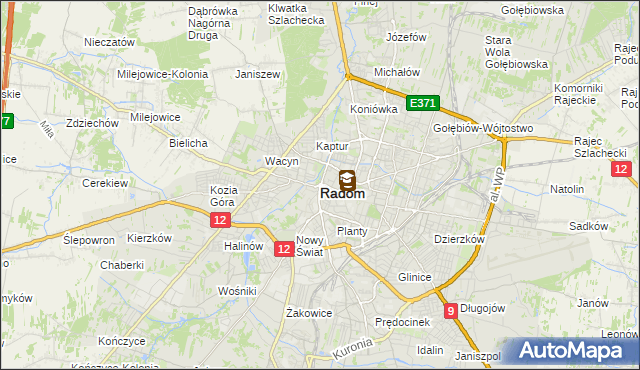 mapa Radomia, Radom na mapie Targeo