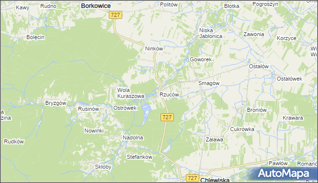 mapa Rzuców, Rzuców na mapie Targeo