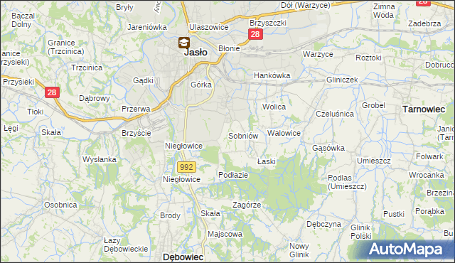 mapa Sobniów, Sobniów na mapie Targeo