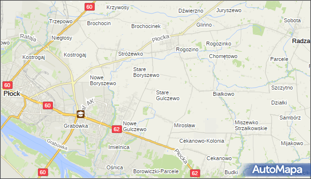 mapa Stare Gulczewo, Stare Gulczewo na mapie Targeo