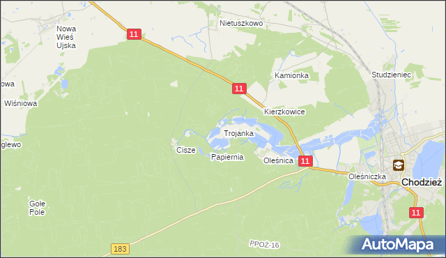 mapa Trojanka, Trojanka na mapie Targeo