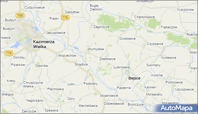 mapa Zbeltowice, Zbeltowice na mapie Targeo