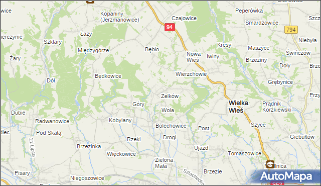 mapa Zelków, Zelków na mapie Targeo