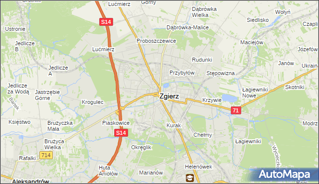 mapa Zgierz, Zgierz na mapie Targeo