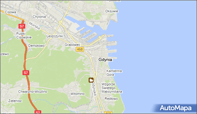 mapa Gdyni, Gdynia na mapie Targeo