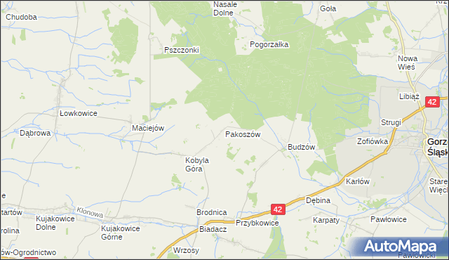 mapa Pakoszów, Pakoszów na mapie Targeo