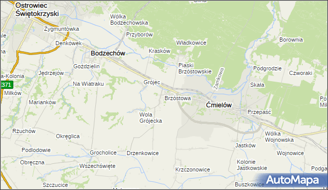 mapa Brzóstowa, Brzóstowa na mapie Targeo