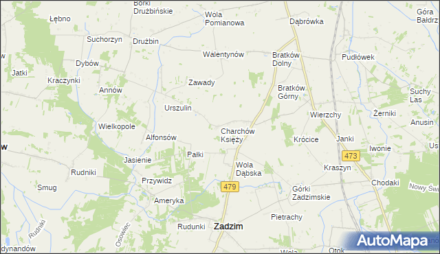 mapa Charchów Księży, Charchów Księży na mapie Targeo