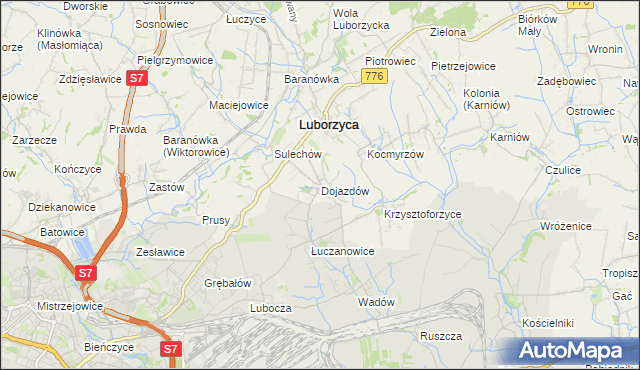 mapa Dojazdów, Dojazdów na mapie Targeo