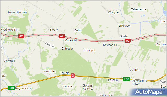 mapa Franopol gmina Biała Podlaska, Franopol gmina Biała Podlaska na mapie Targeo