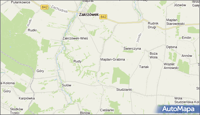 mapa Majdan-Grabina, Majdan-Grabina na mapie Targeo