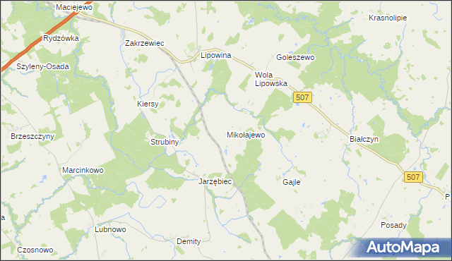 mapa Mikołajewo gmina Braniewo, Mikołajewo gmina Braniewo na mapie Targeo