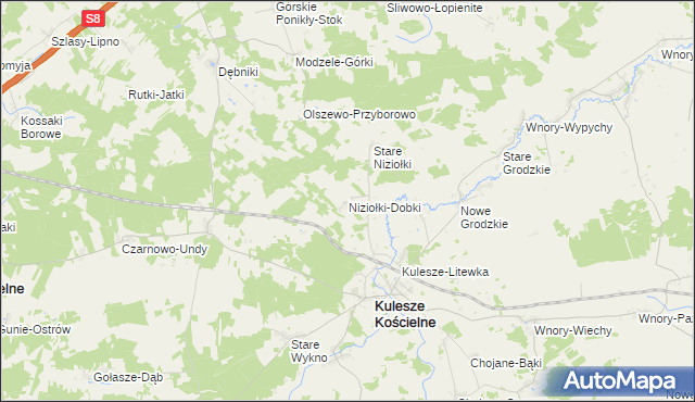 mapa Niziołki-Dobki, Niziołki-Dobki na mapie Targeo