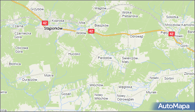 mapa Pardołów, Pardołów na mapie Targeo