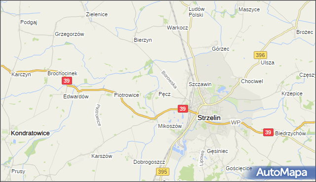 mapa Pęcz, Pęcz na mapie Targeo