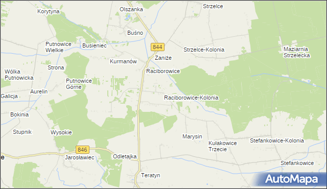 mapa Raciborowice-Kolonia, Raciborowice-Kolonia na mapie Targeo
