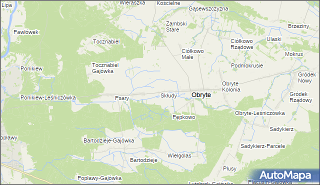 mapa Skłudy, Skłudy na mapie Targeo