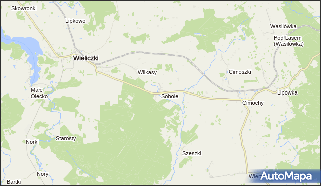 mapa Sobole gmina Wieliczki, Sobole gmina Wieliczki na mapie Targeo