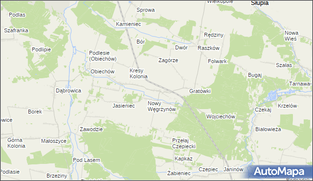 mapa Stary Węgrzynów, Stary Węgrzynów na mapie Targeo