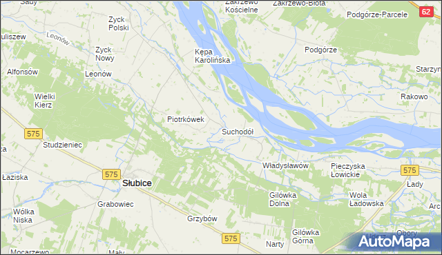 mapa Suchodół gmina Iłów, Suchodół gmina Iłów na mapie Targeo