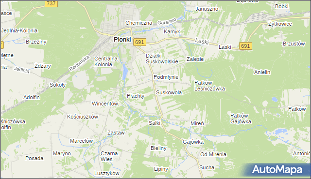 mapa Suskowola, Suskowola na mapie Targeo