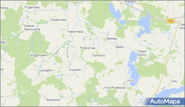 mapa Sykstyny, Sykstyny na mapie Targeo