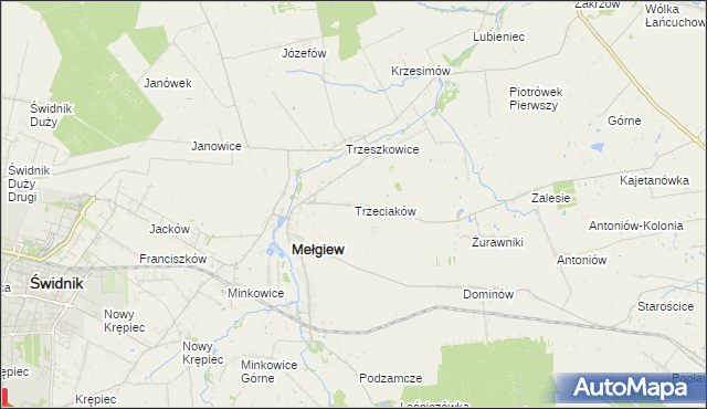 mapa Trzeciaków, Trzeciaków na mapie Targeo