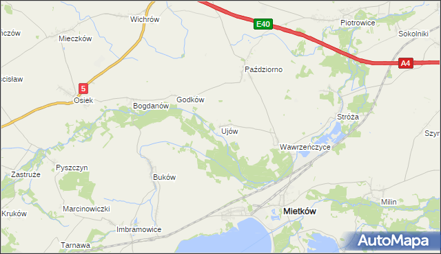 mapa Ujów, Ujów na mapie Targeo