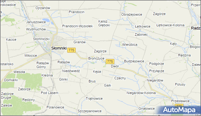 mapa Waganowice, Waganowice na mapie Targeo