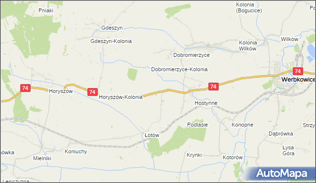 mapa Hostynne-Kolonia, Hostynne-Kolonia na mapie Targeo