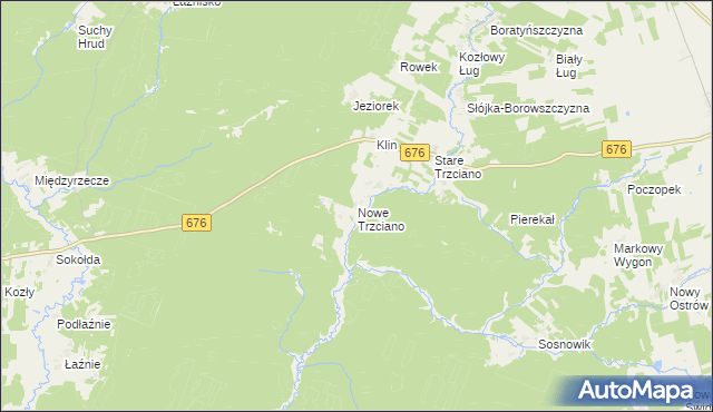 mapa Nowe Trzciano, Nowe Trzciano na mapie Targeo