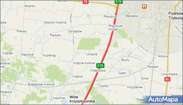 mapa Wola Rokszycka, Wola Rokszycka na mapie Targeo