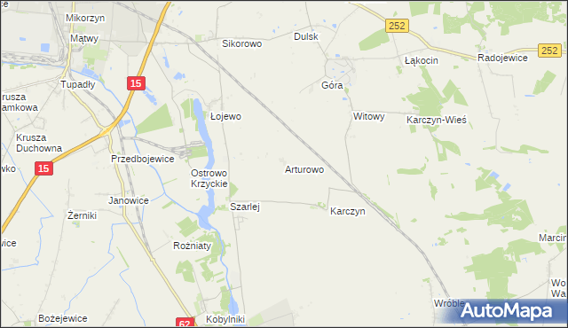 mapa Arturowo gmina Kruszwica, Arturowo gmina Kruszwica na mapie Targeo
