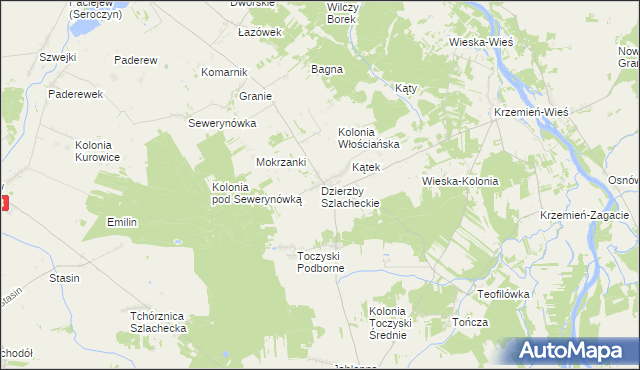 mapa Dzierzby Szlacheckie, Dzierzby Szlacheckie na mapie Targeo