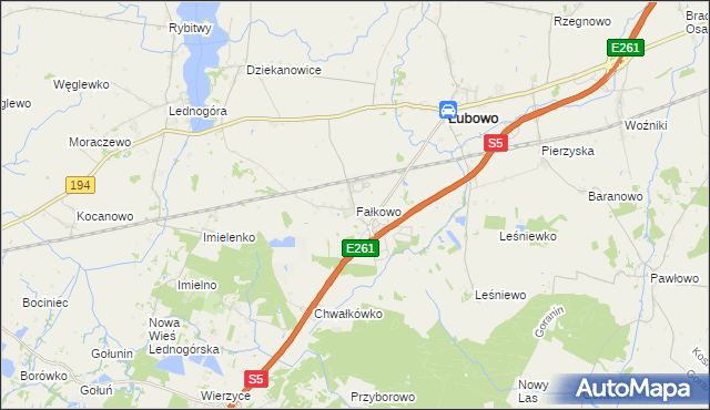 mapa Fałkowo, Fałkowo na mapie Targeo