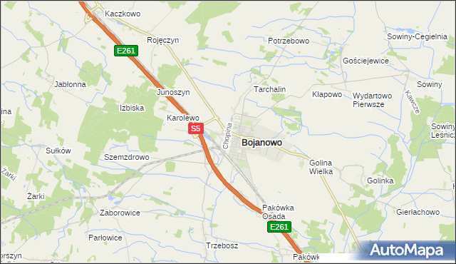 mapa Gołaszyn gmina Bojanowo, Gołaszyn gmina Bojanowo na mapie Targeo