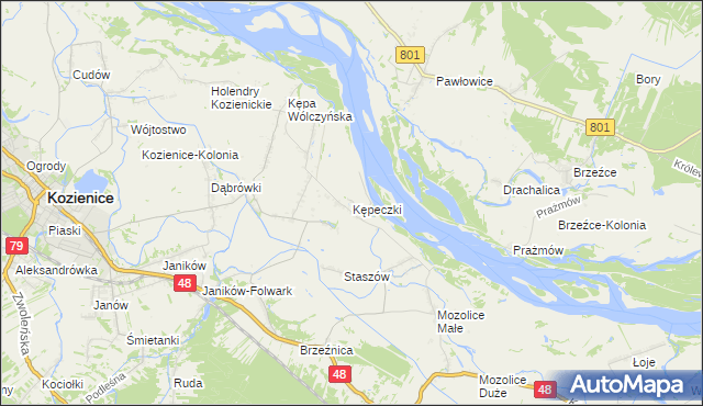 mapa Kępeczki, Kępeczki na mapie Targeo